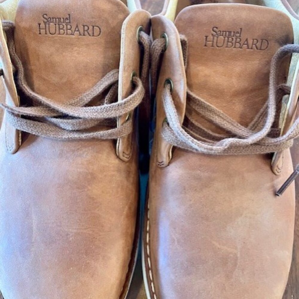 Samuel Hubbard Shoes Men 12 Wide Brown Free Oxford Nubuck Casual Walking Lace Up